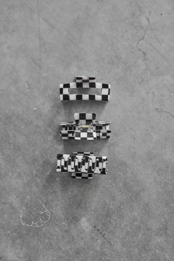 Checkered Hair Clips